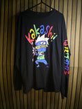 Kakashi Anime Graphic Long Sleeve T-shirt Black Size M
