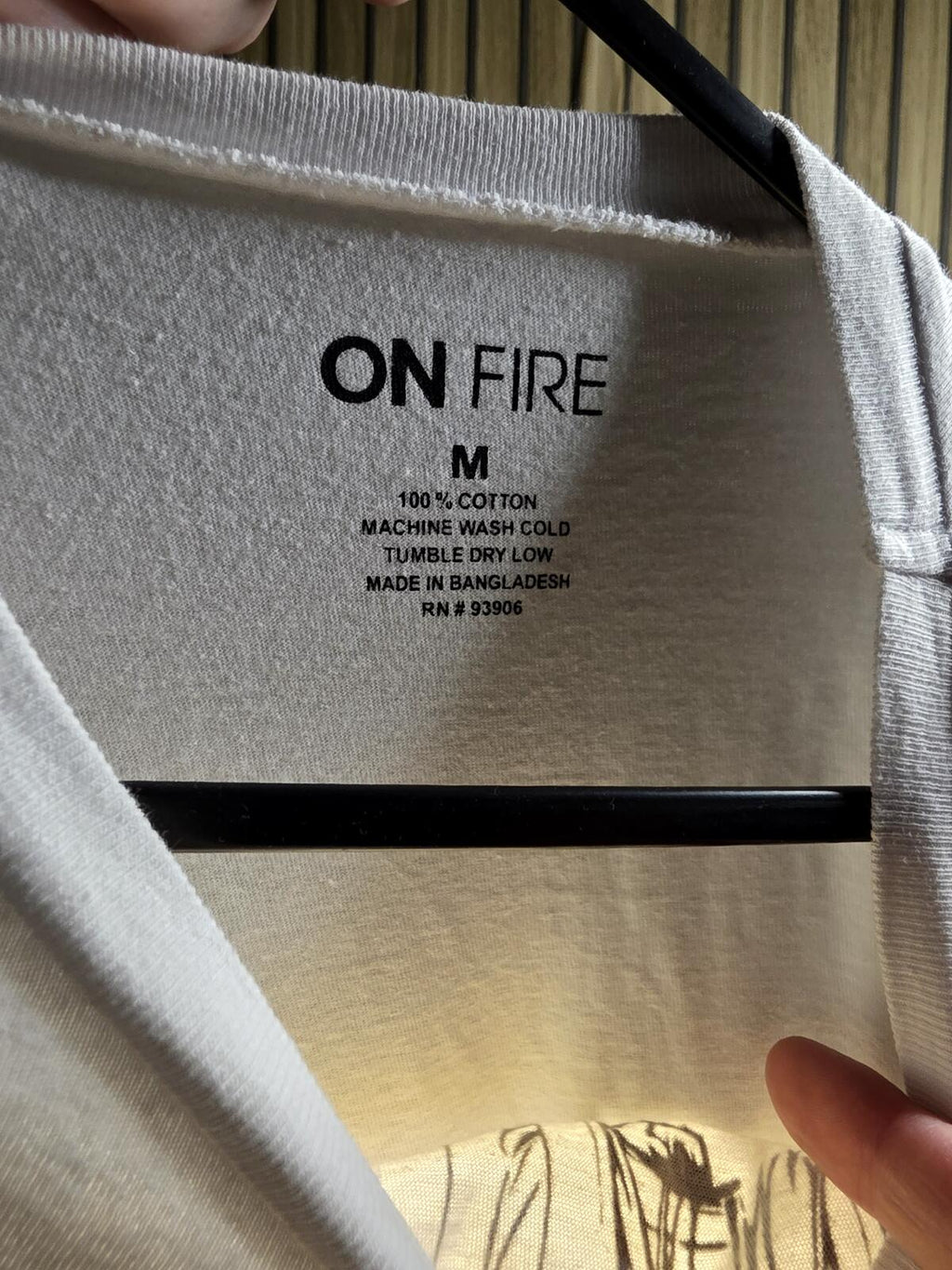 ON FIRE Men's White Cotton Anime Graphic T-Shirt Medium
