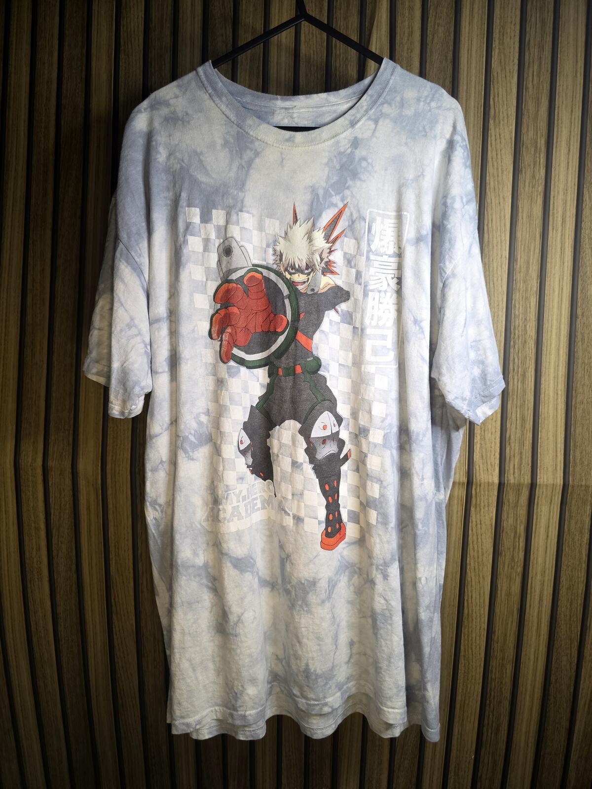 Funimation My Hero Academia Bakugo Graphic T-Shirt Tie-Dye Blue XXL