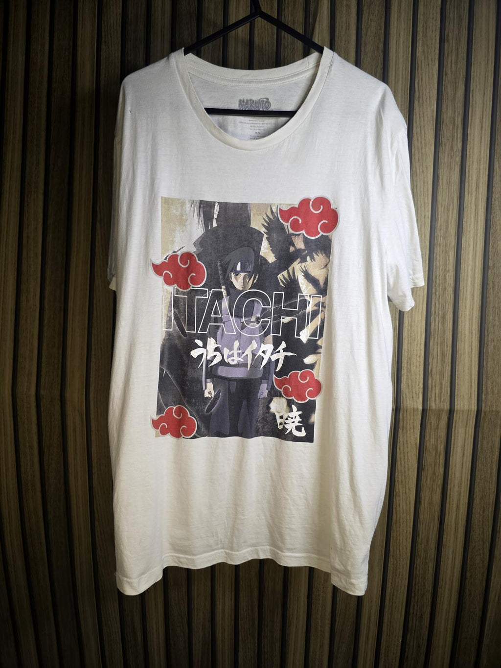 Anime Graphic T-Shirt Itachi Design White Regular M