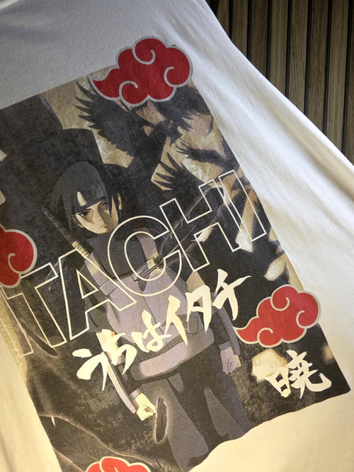 Anime Graphic T-Shirt Itachi Design White Regular M