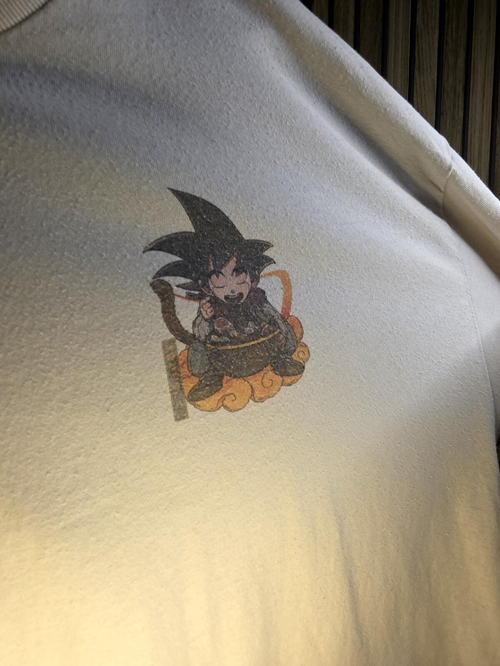 Dragon Ball Z T-Shirt with Anime Character Print Cream XL