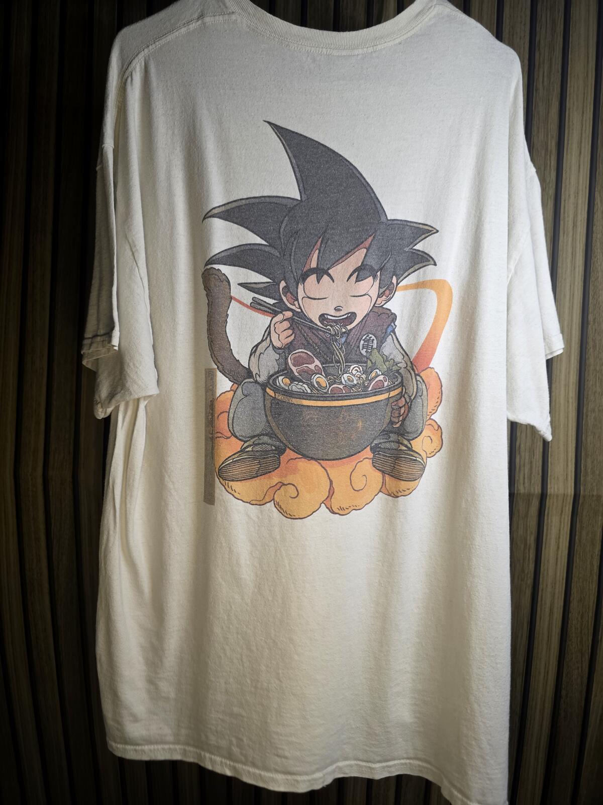 Dragon Ball Z T-Shirt with Anime Character Print Cream XL