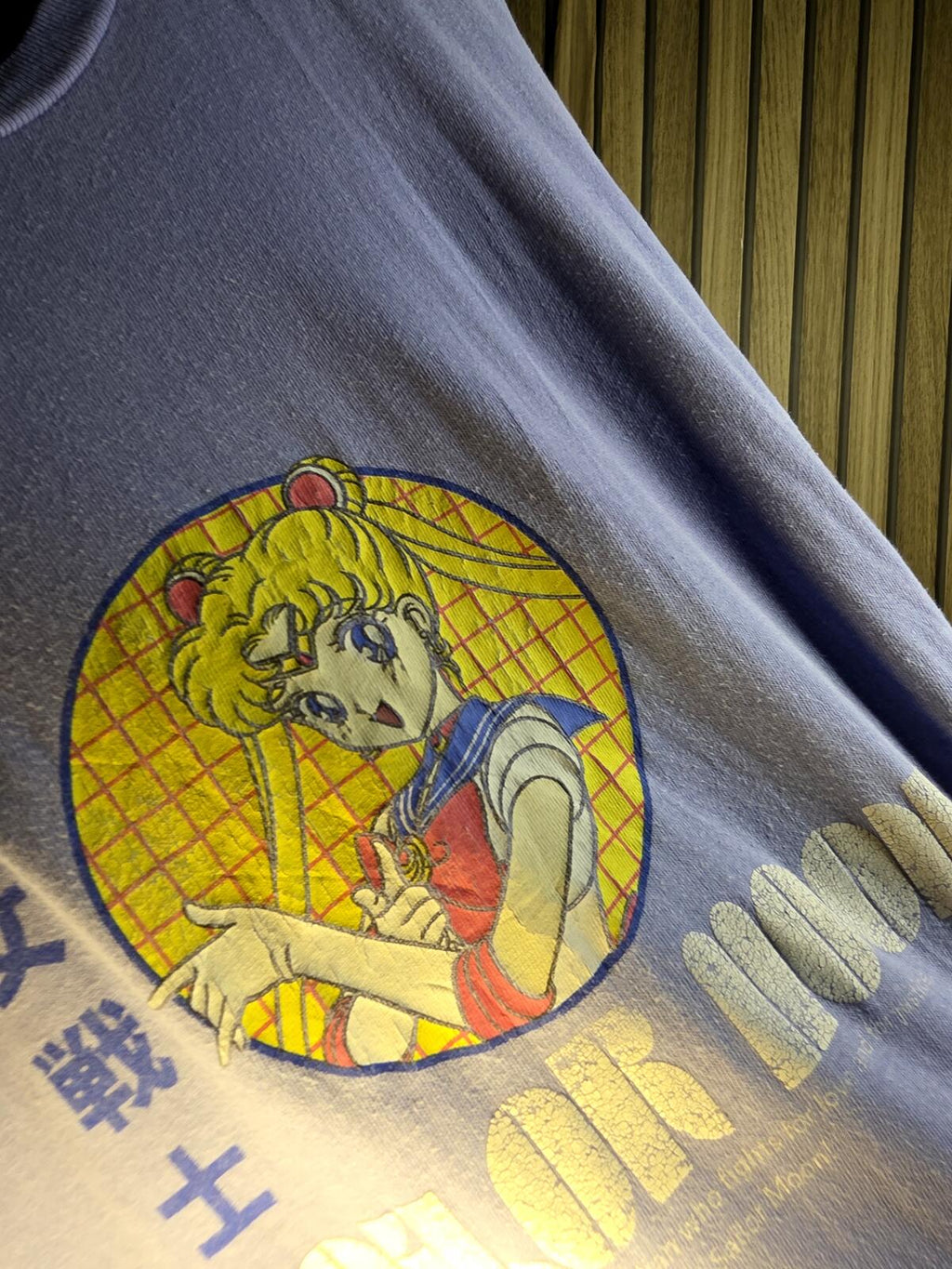 Sailor Moon Anime Graphic T Shirt Lavender Grey Regular M
