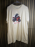ELDON Graphic Motorcycle Tee Japanese Text Cream Regular L