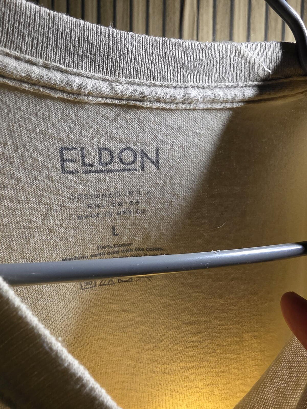 ELDON Graphic Motorcycle Tee Japanese Text Cream Regular L