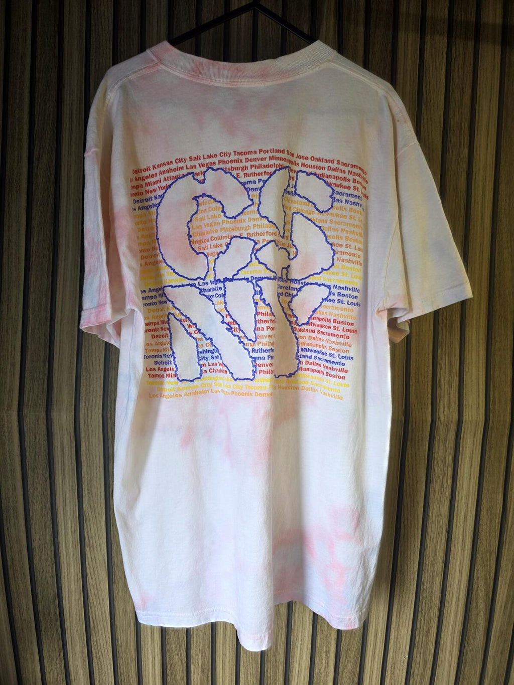 Crosby, Stills, Nash & Young 2000 Tour Graphic T-shirt Pink Tie-Dye Size L