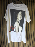 Selena Graphic T Shirt Black and Red Print White UK Small/Medium