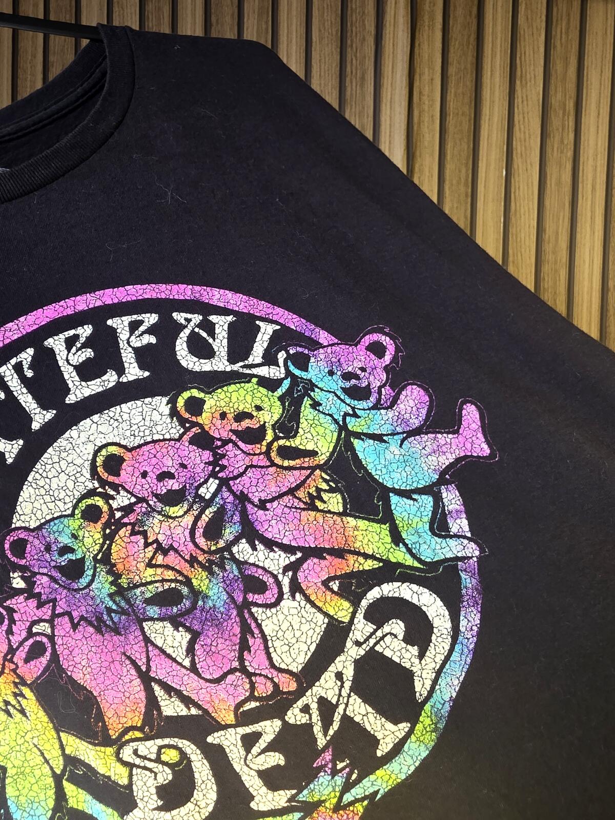 Grateful Dead Dancing Bears Graphic T Shirt Black Large