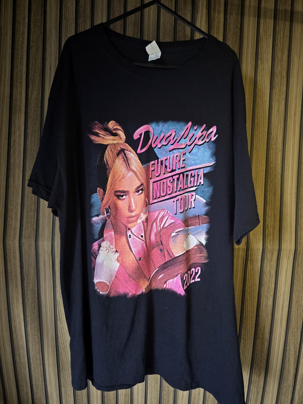 Dua Lipa Future Nostalgia Tour Graphic T-Shirt Black Pink XL
