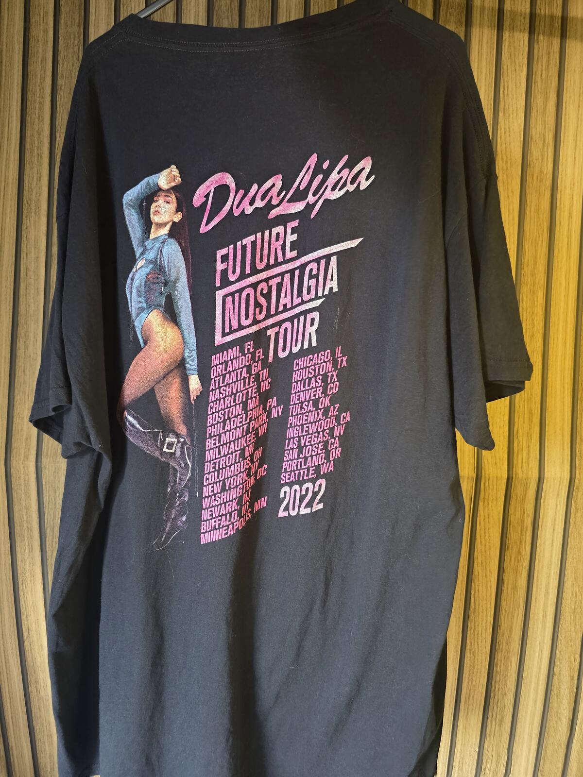 Dua Lipa Future Nostalgia Tour Graphic T-Shirt Black Pink XL