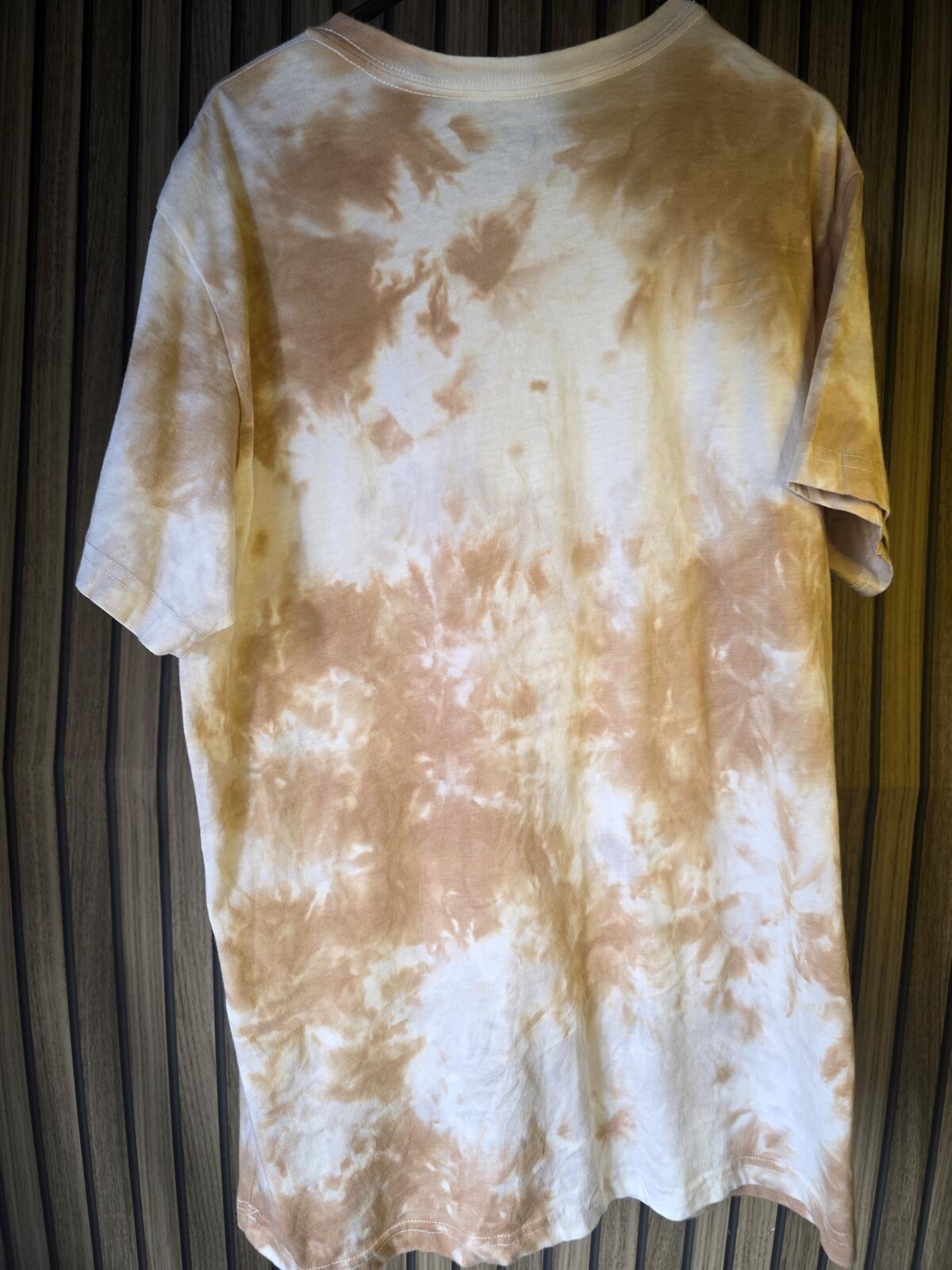 KISS Graphic Tie-Dye T-Shirt Beige White Size M