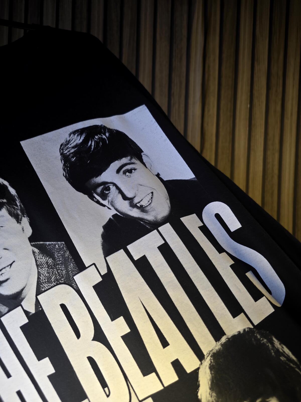 The Beatles Graphic T-Shirt Black Band Print Medium