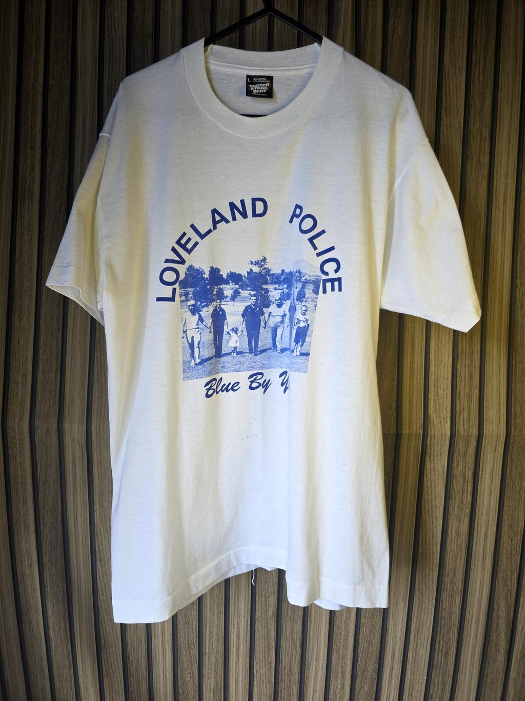 Screen Stars Best Loveland Police Blue By You Graphic T Shirt White Blue L