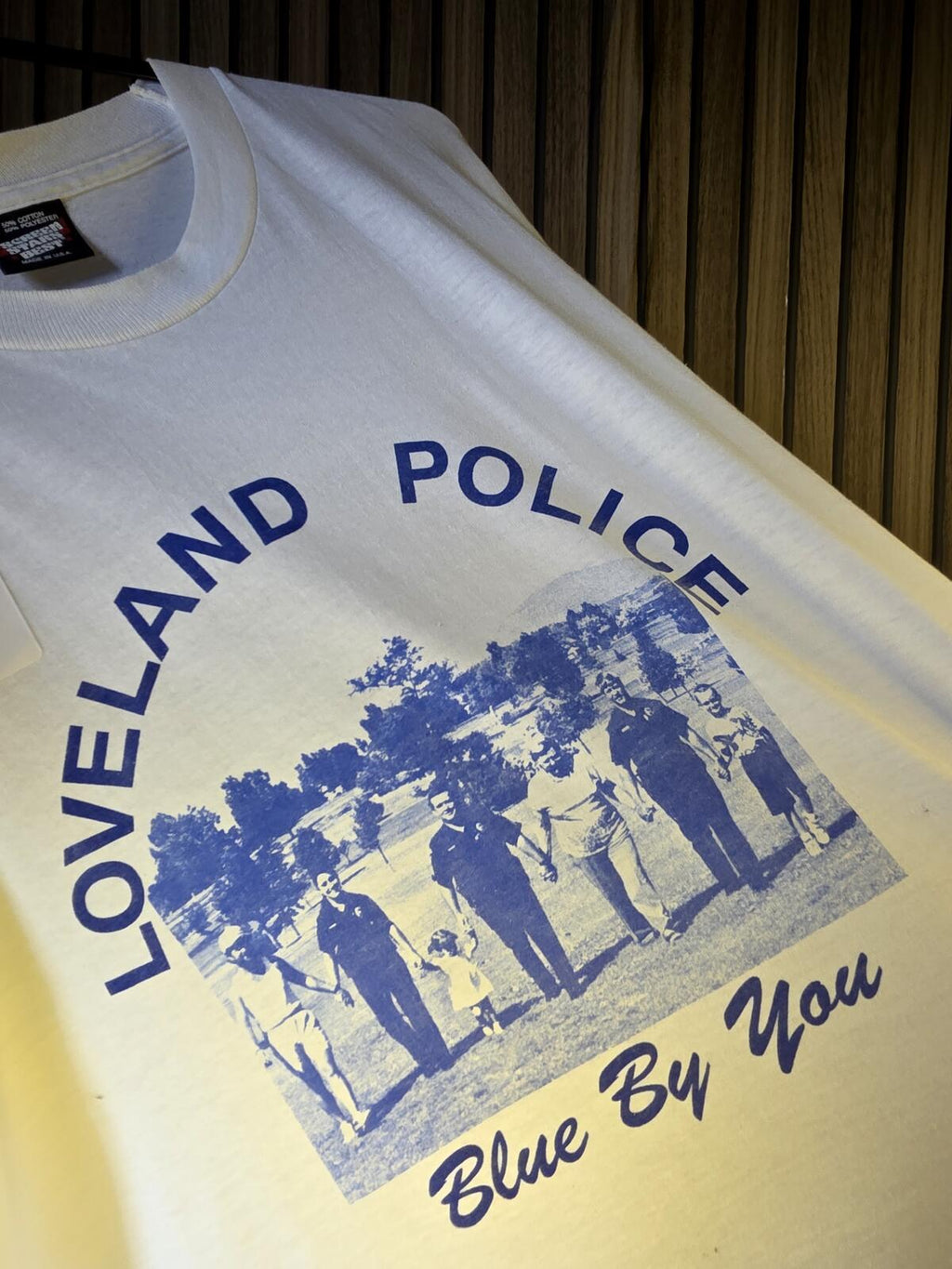 Screen Stars Best Loveland Police Blue By You Graphic T Shirt White Blue L