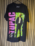 2PAC Graphic T-Shirt Tupac Green Pink Black Regular M