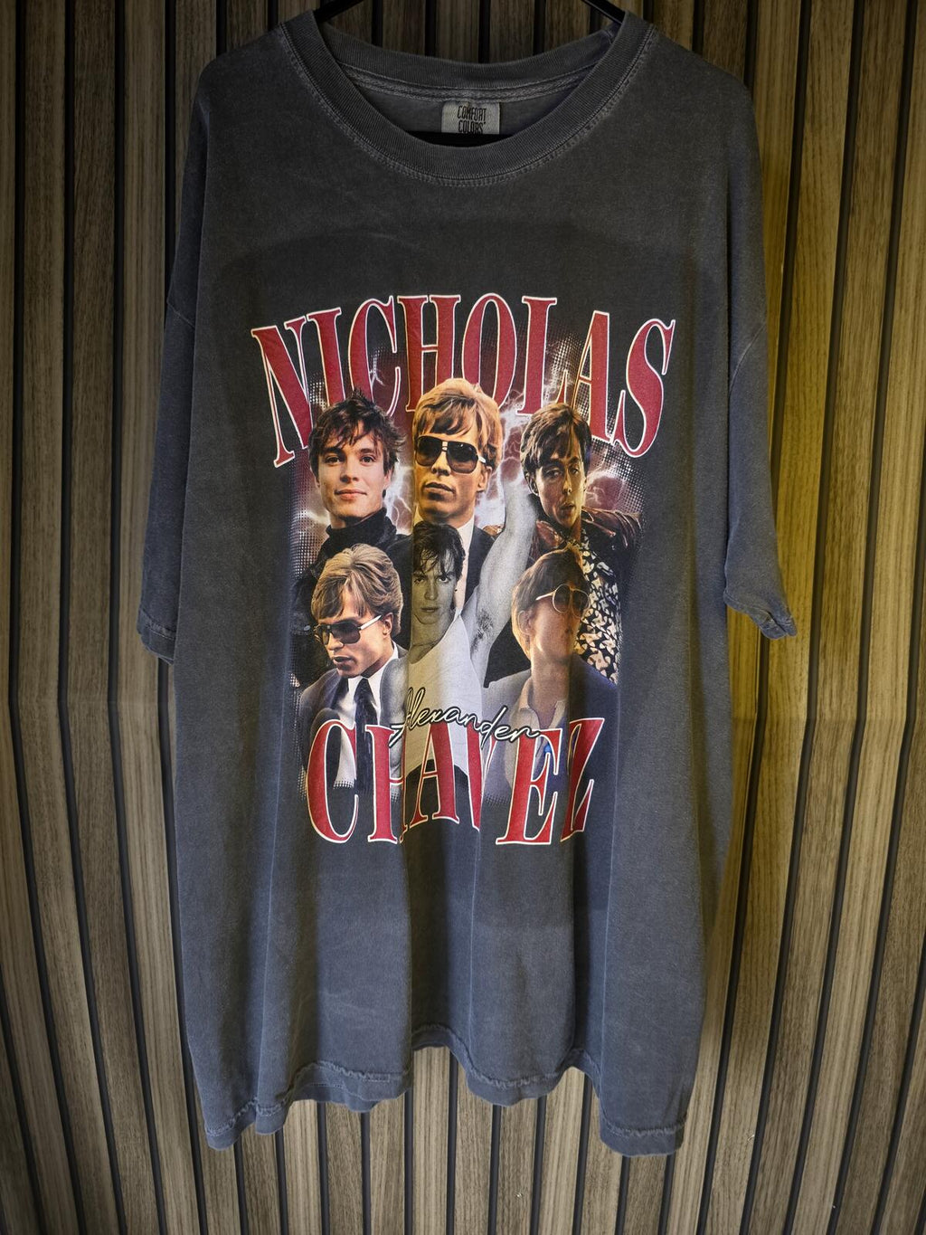 Nicholas Alexander Chavez Graphic T Shirt Portrait Print Black Regular XL