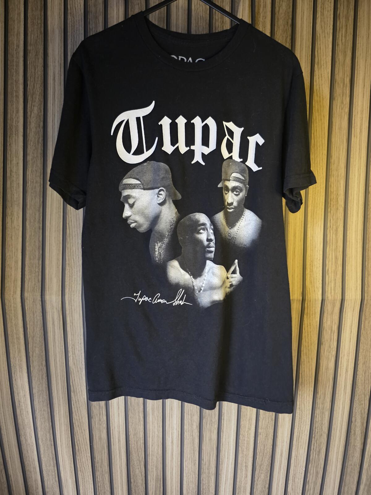 Tupac Graphic Print T-Shirt Black Size S