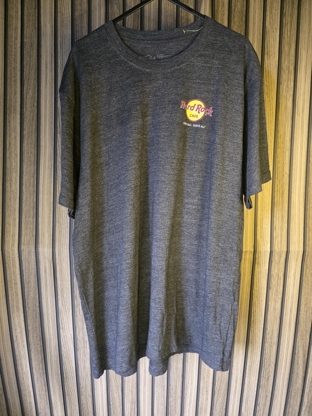 Hard Rock Cafe Crew T Shirt Back Print Heather Grey Regular L