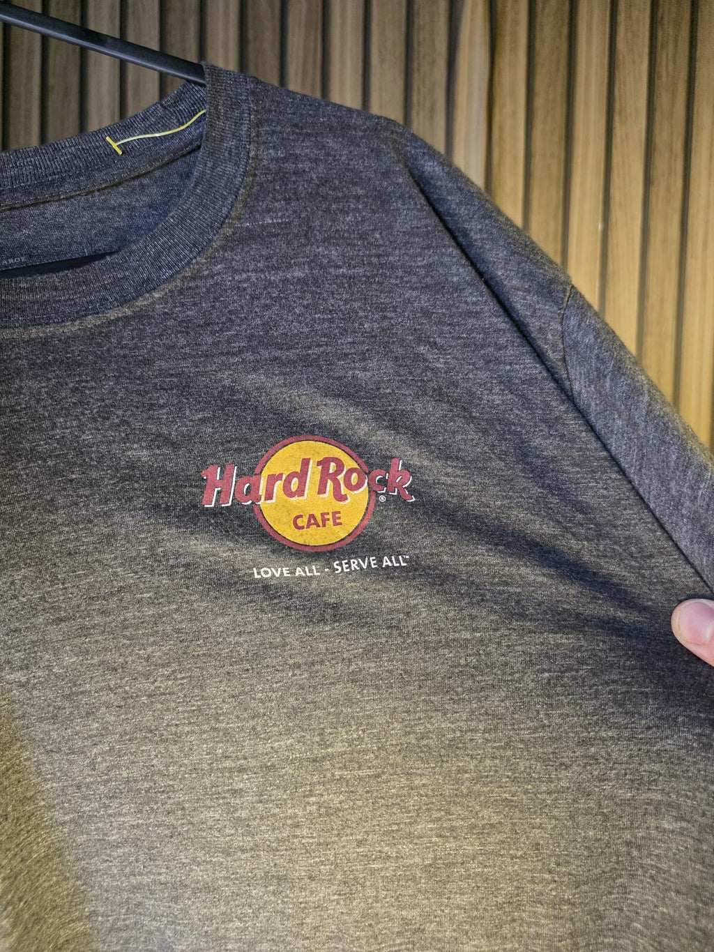 Hard Rock Cafe Crew T Shirt Back Print Heather Grey Regular L