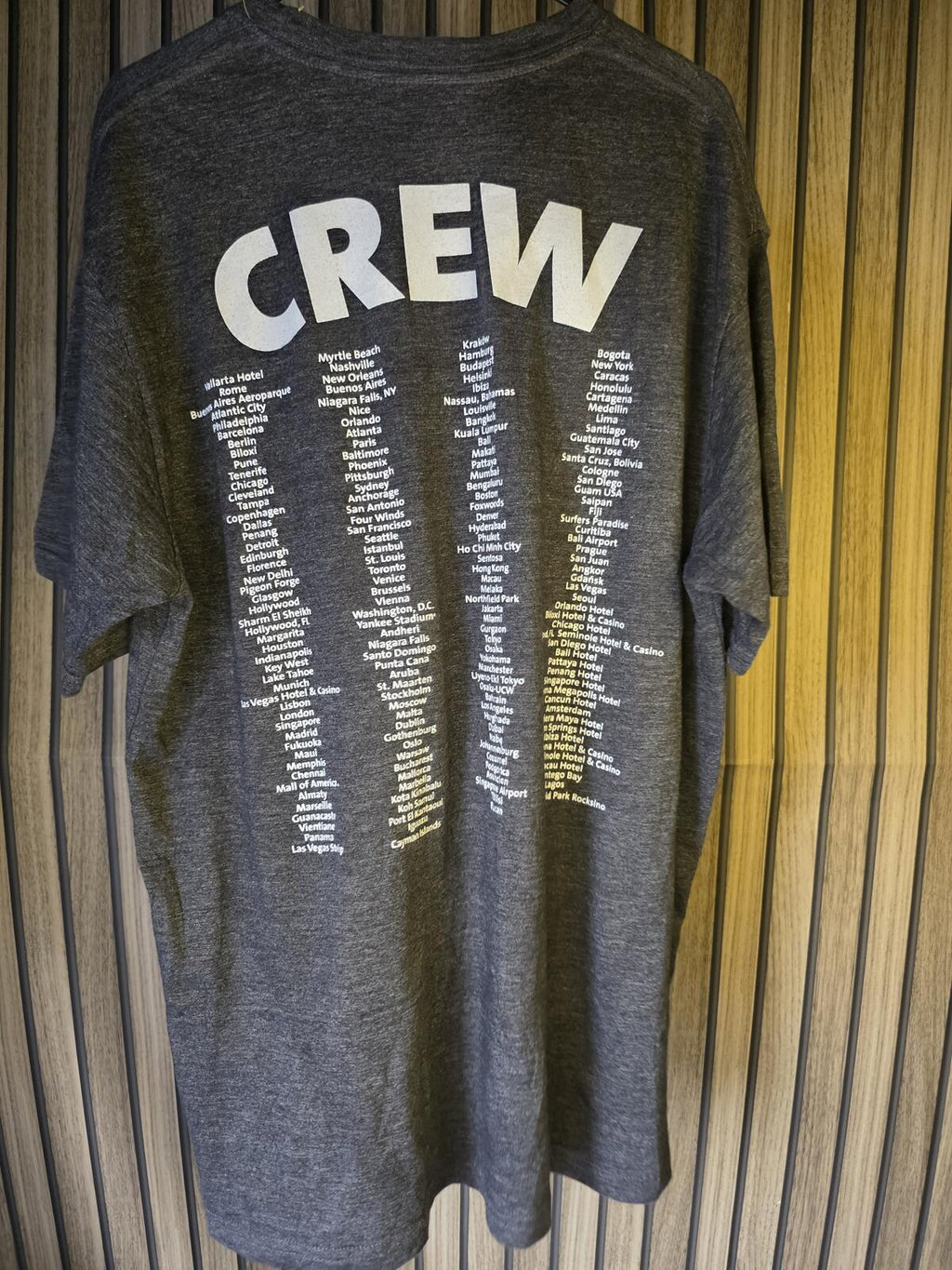 Hard Rock Cafe Crew T Shirt Back Print Heather Grey Regular L