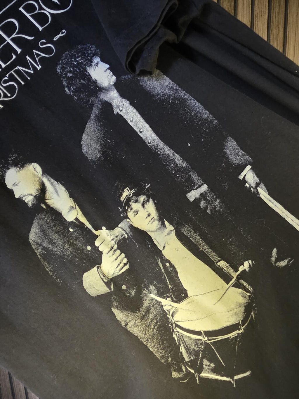 King & Country Drummer Boy Christmas Graphic T Shirt Black Regular M