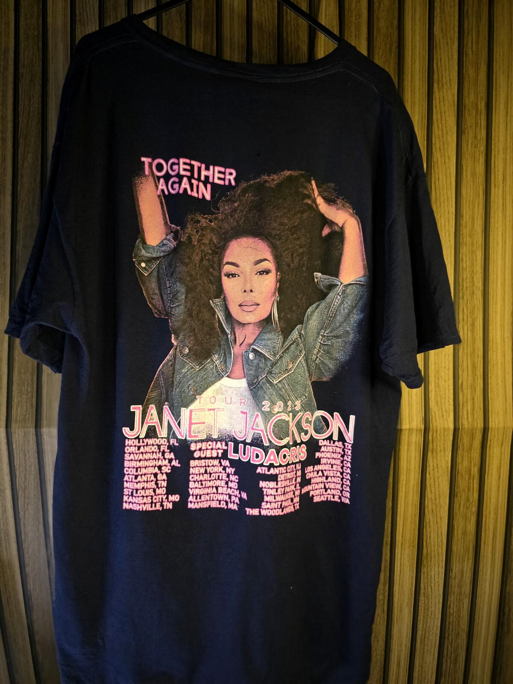 Janet Jackson Together Again Tour 2023 Graphic T Shirt Black Regular L