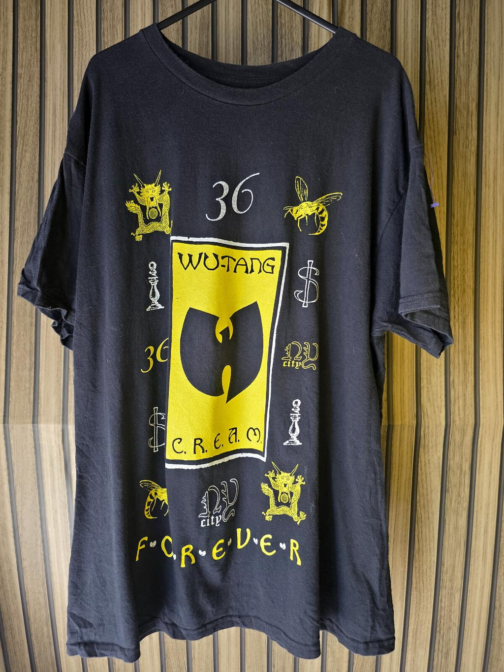 Wu-Tang Clan Cream of the Crop Graphic T-Shirt Black Yellow Regular Large