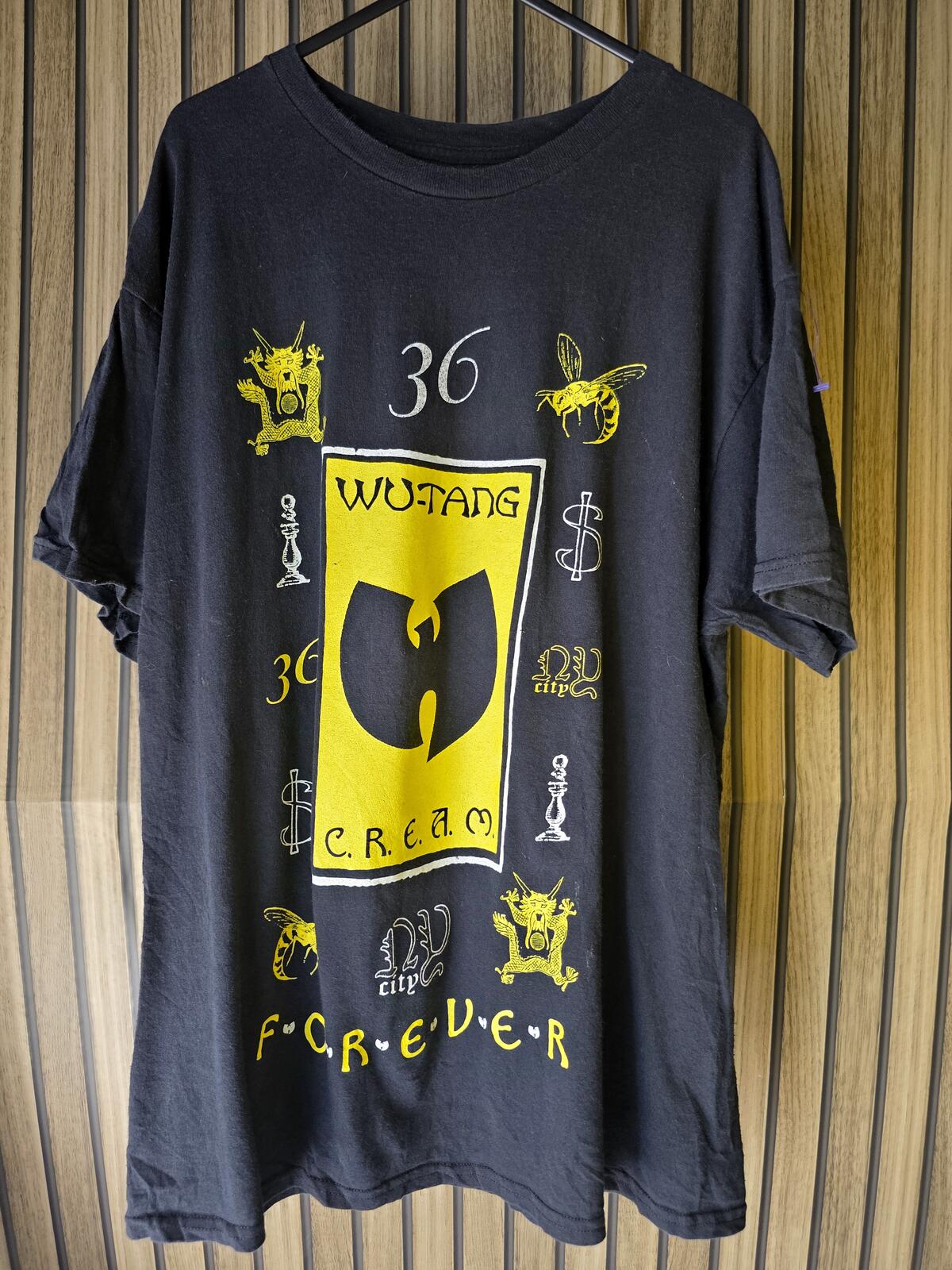 Wu-Tang Clan Cream of the Crop Graphic T-Shirt Black Yellow Regular Large