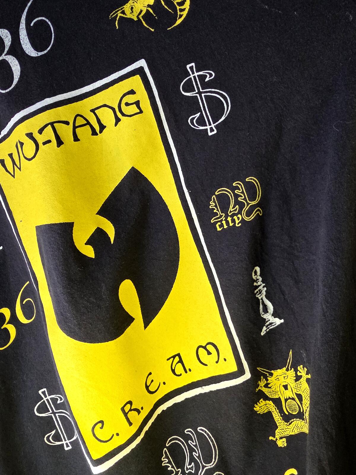 Wu-Tang Clan Cream of the Crop Graphic T-Shirt Black Yellow Regular Large
