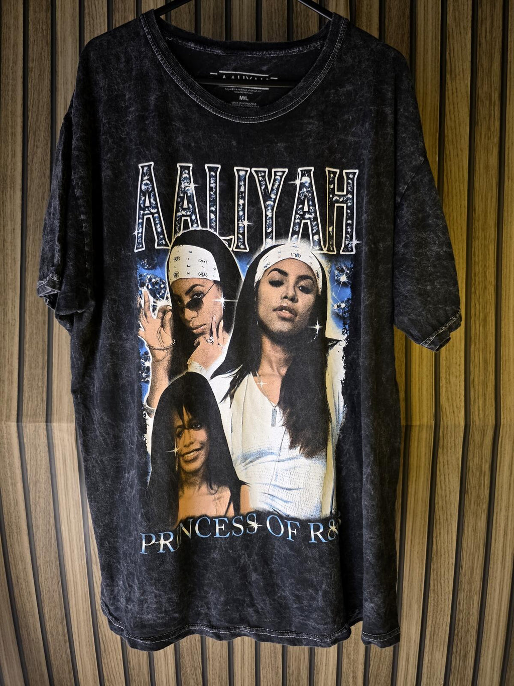 Aaliyah Princess of Rock Graphic T Shirt Black Multi Regular L