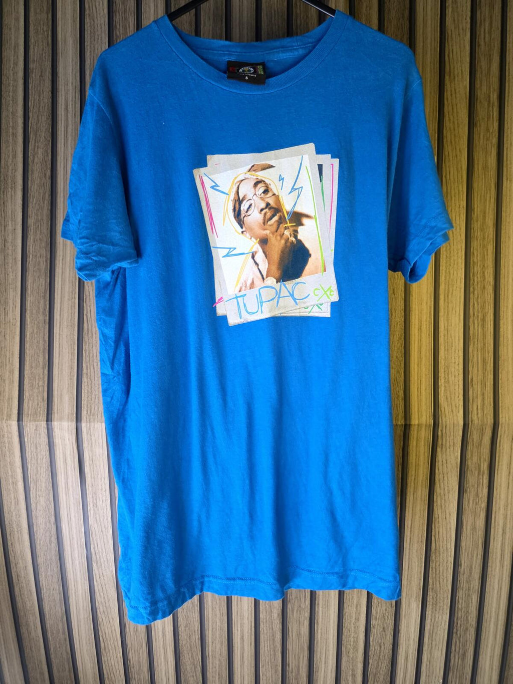 Crooks & Castles Tupac Graphic T Shirt Blue Size S