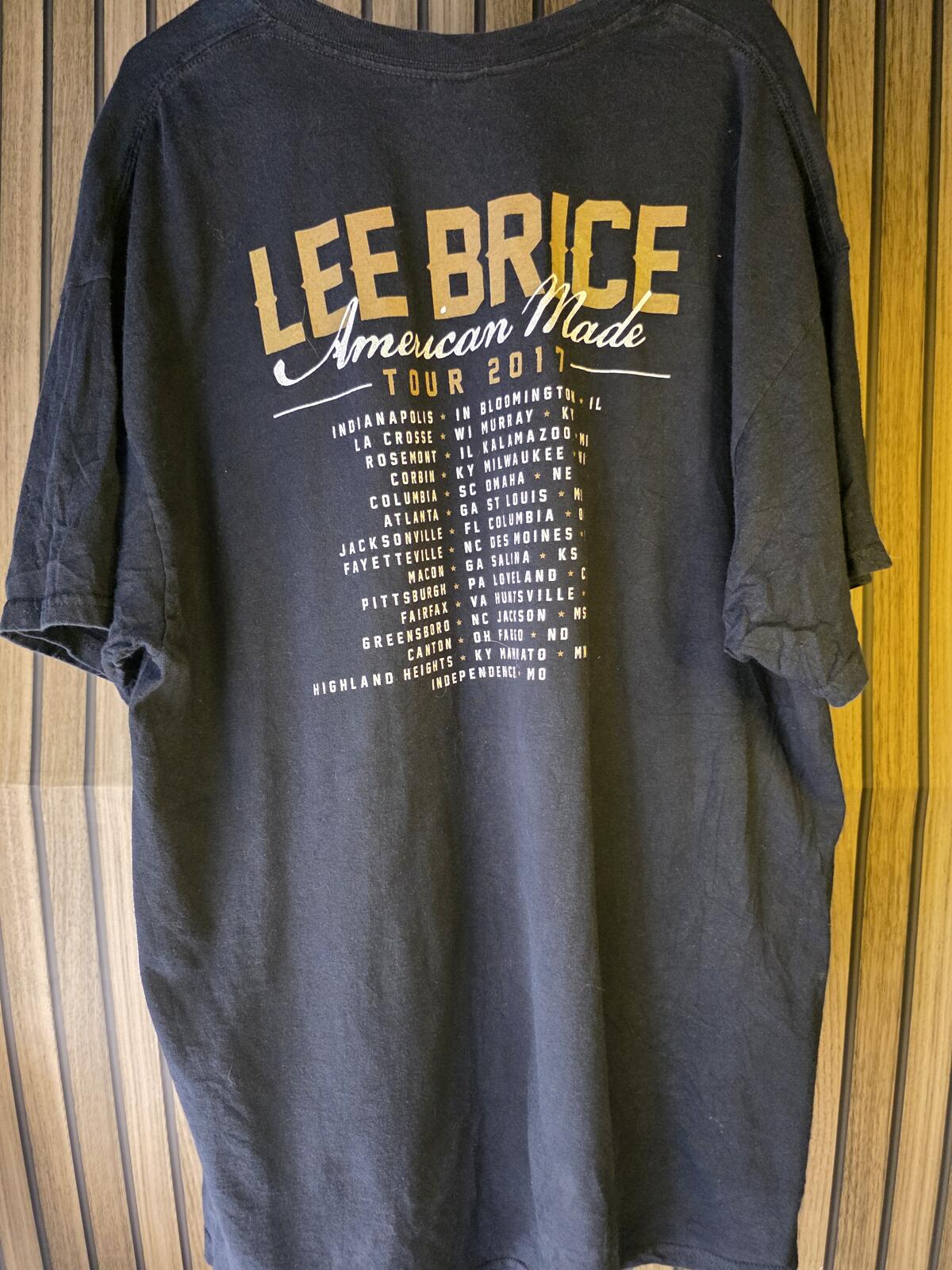 Lee Brice American Made Tour 2012 Graphic T Shirt Black XL