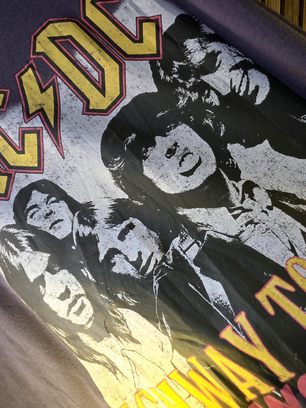 AC/DC Highway to Hell Tour Graphic T-Shirt Charcoal Black XL