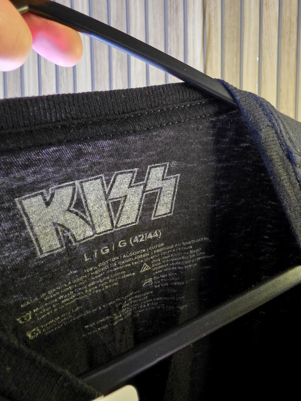 KISS Destroyer Graphic T Shirt Neon Print Black Large