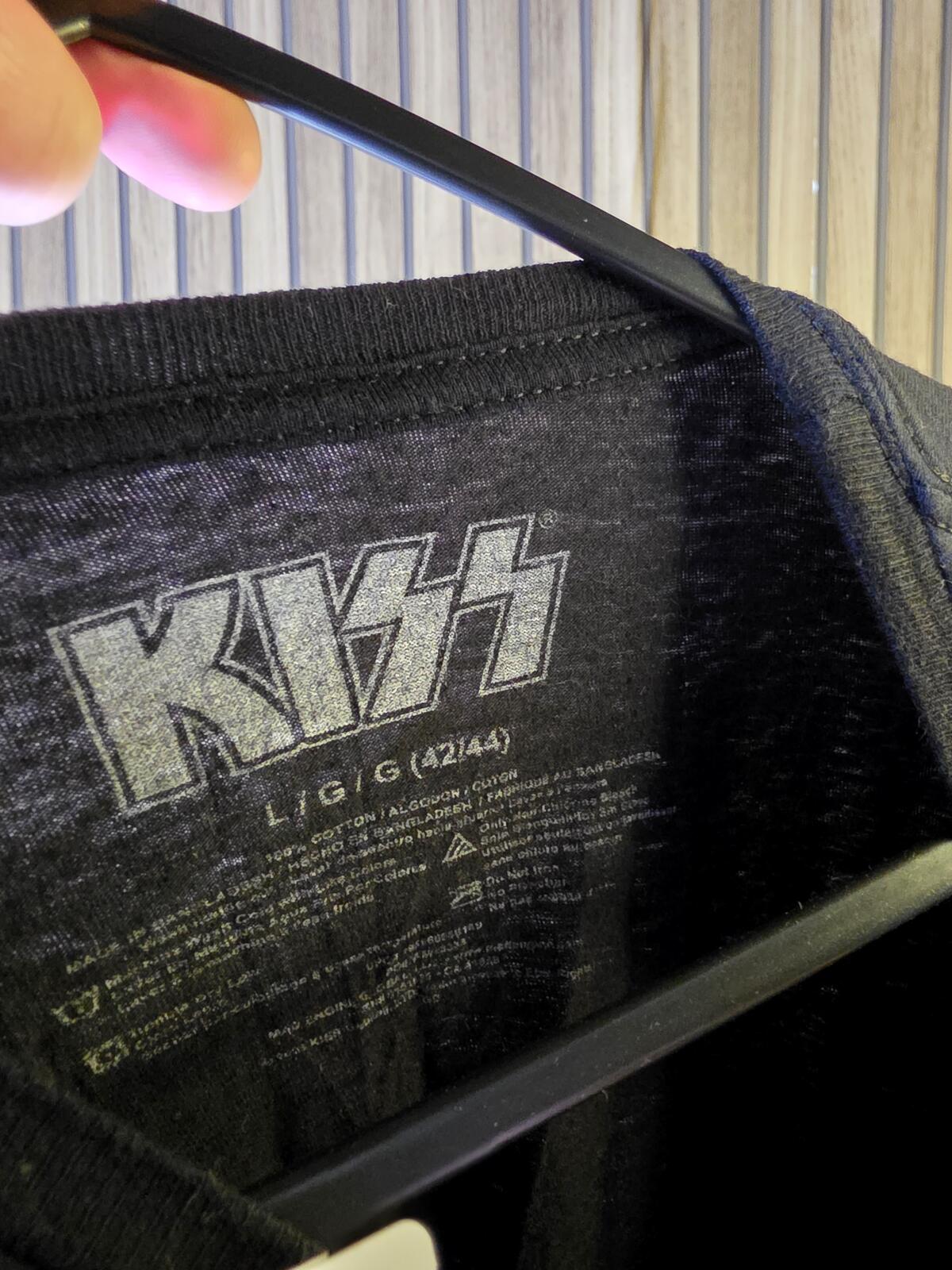 KISS Destroyer Graphic T Shirt Neon Print Black Large