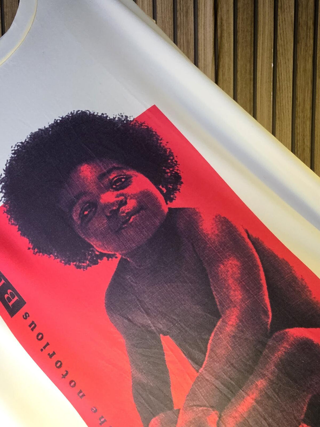 The Notorious B.I.G. Graphic T-Shirt Afro Portrait White Red Size L