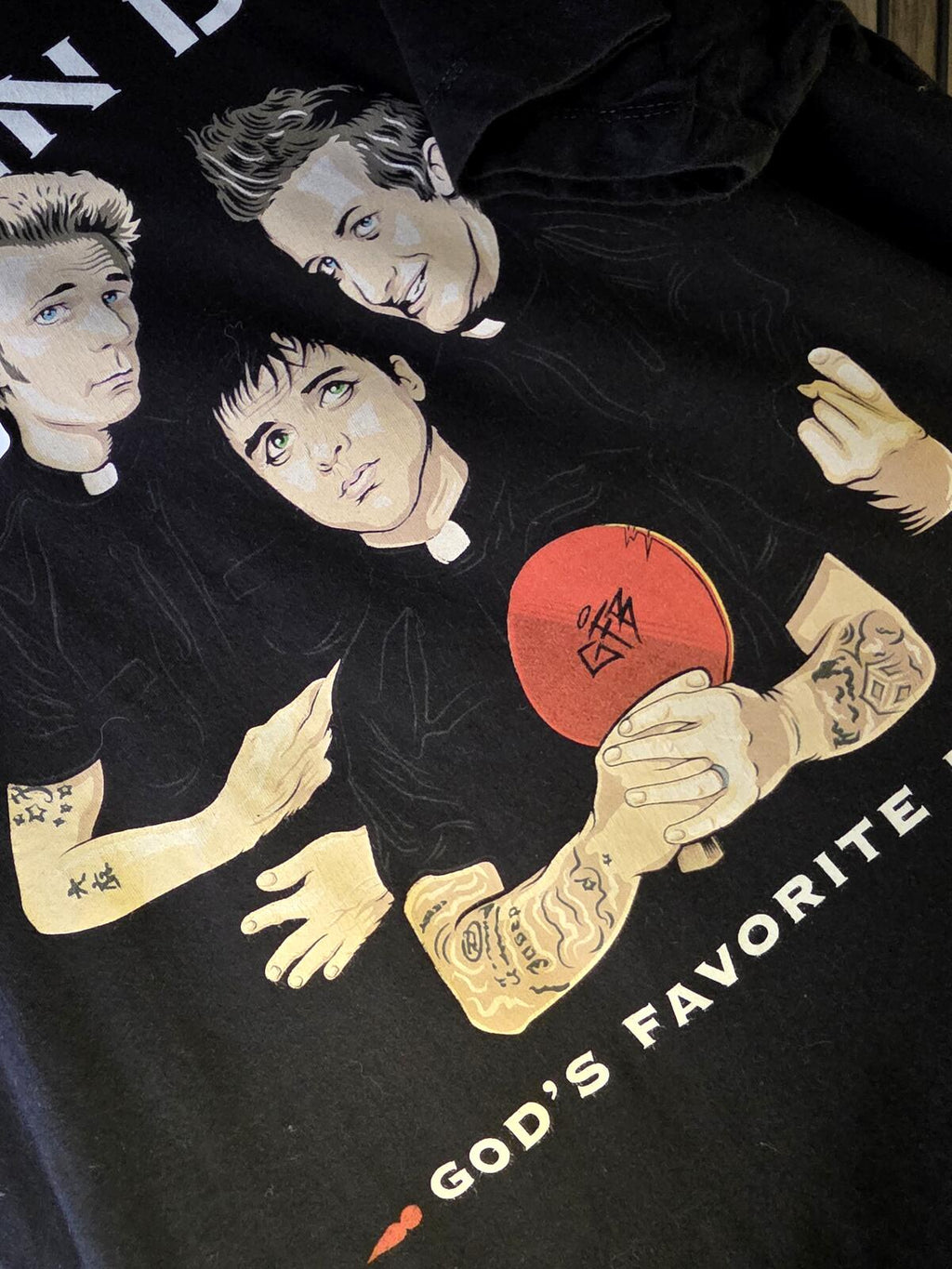 Green Day Graphic Band T Shirt God’s Favorite Band Black Medium