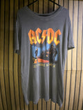 AC/DC Let There Be Rock Graphic Band T-Shirt Charcoal Grey M