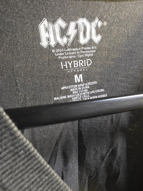AC/DC Let There Be Rock Graphic Band T-Shirt Charcoal Grey M