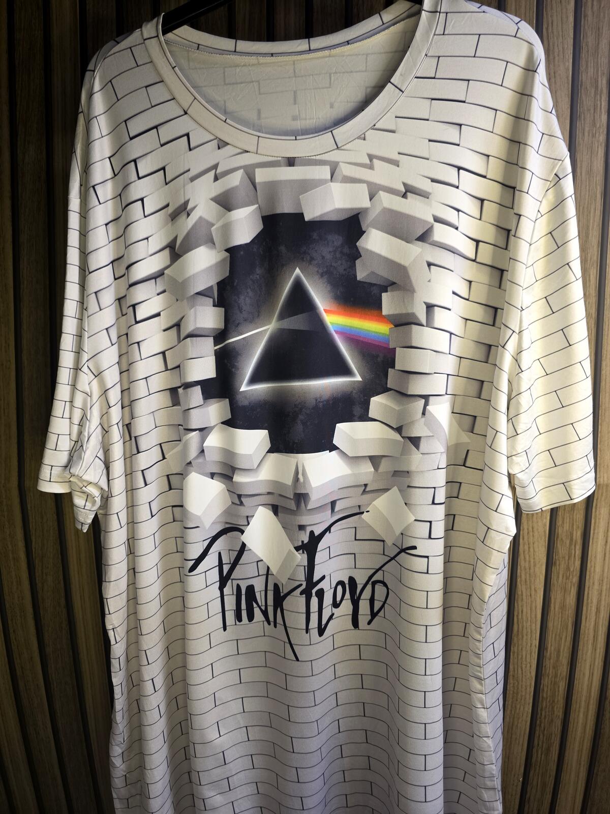 Pink Floyd Dark Side of the Moon Graphic Jersey T-Shirt Beige 6XL