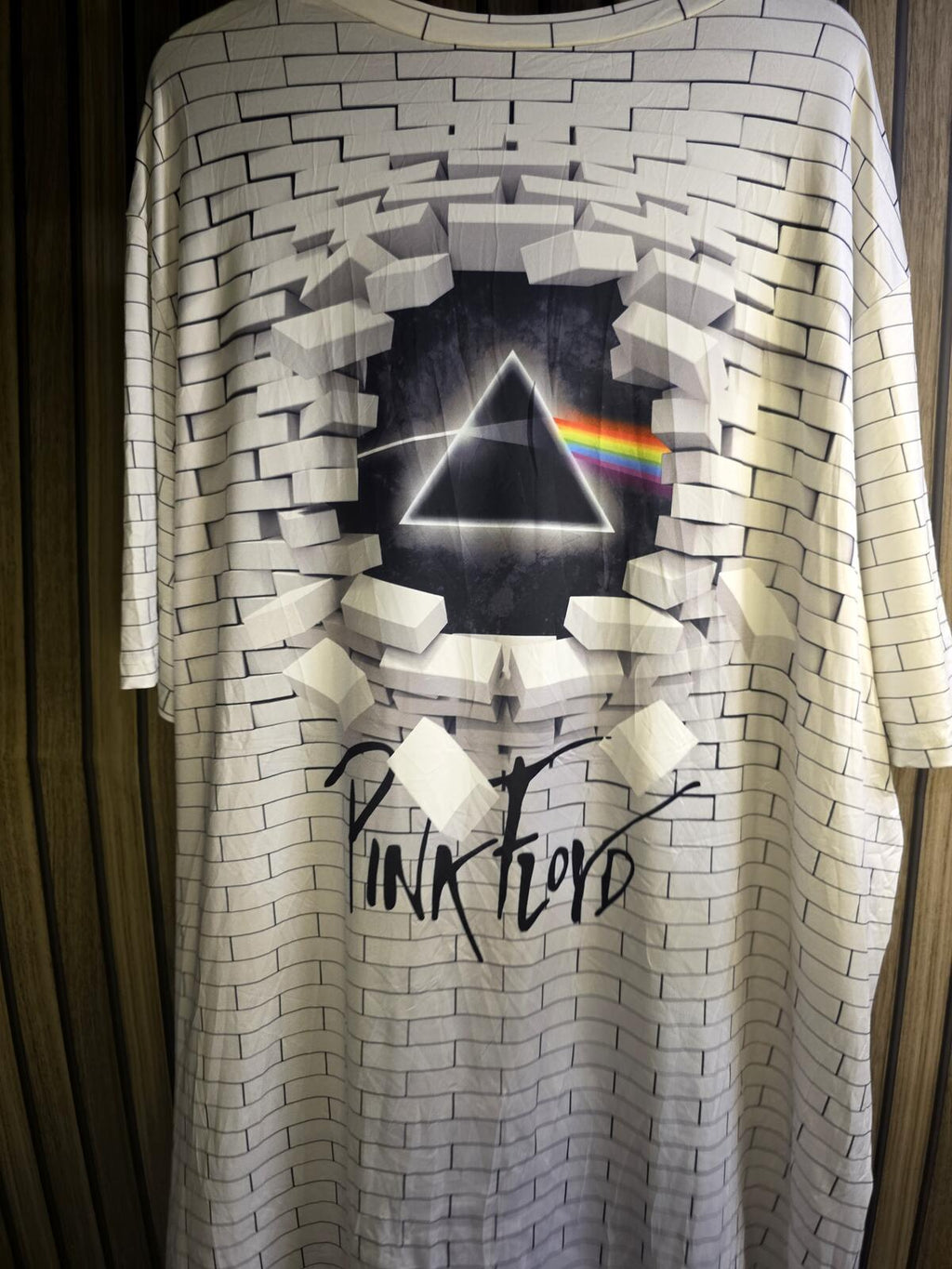 Pink Floyd Dark Side of the Moon Graphic Jersey T-Shirt Beige 6XL