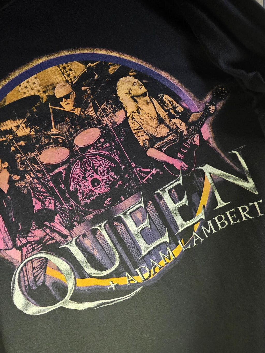 Queen Adam Lambert The Rhapsody Tour Black Graphic T-Shirt L