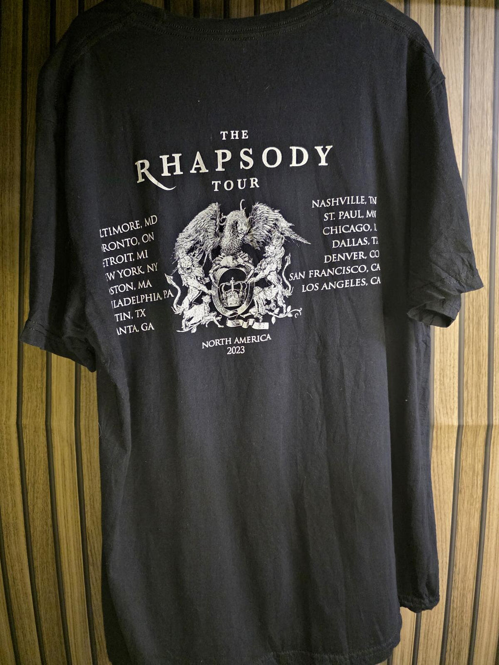 Queen Adam Lambert The Rhapsody Tour Black Graphic T-Shirt L