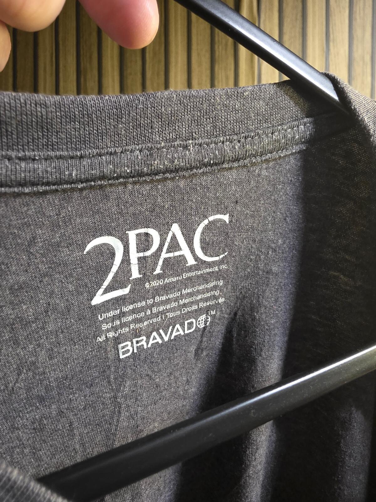 2Pac Bravado Tupac Shakur Trust Nobody Graphic T-Shirt Dark Grey Regular Large