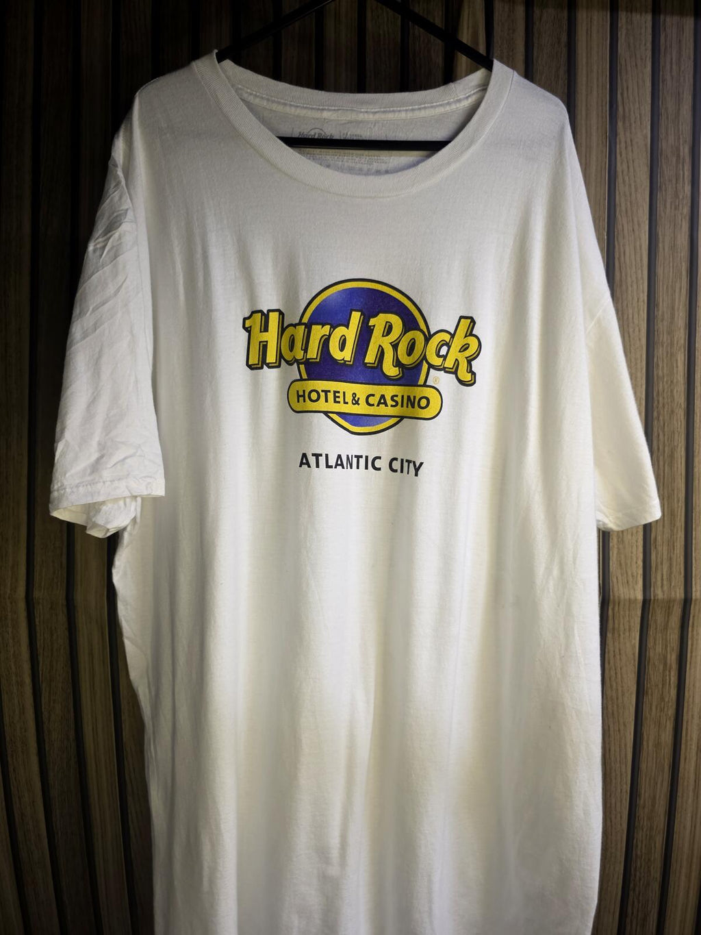 Hard Rock Hotel & Casino Atlantic City Graphic T Shirt White Yellow Regular XXL