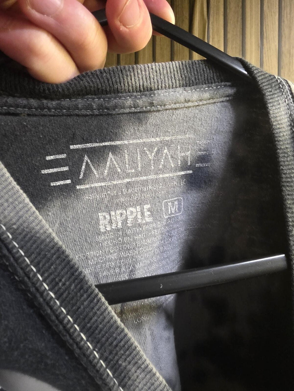 Ripple Aaliyah Graphic T Shirt Tie Dye Black Grey Regular M