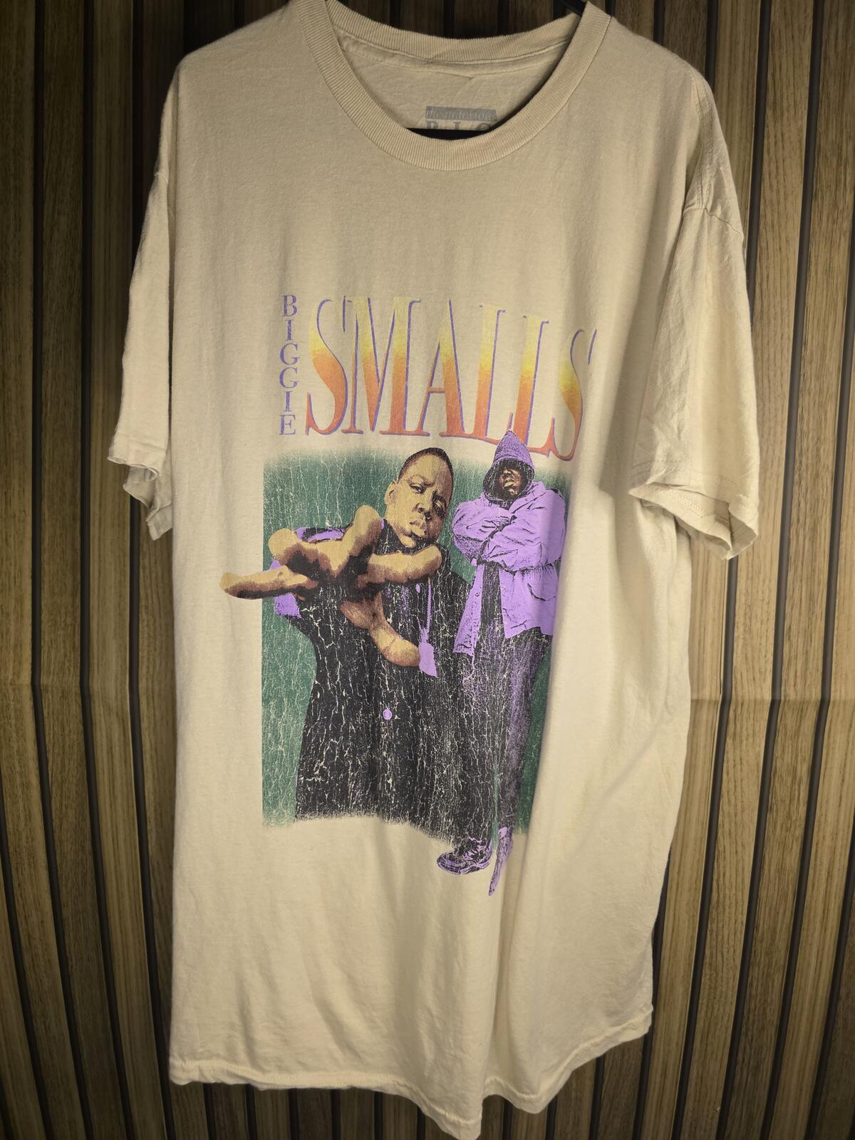 B.I.G. Biggie Smalls Graphic T Shirt Cream Regular M