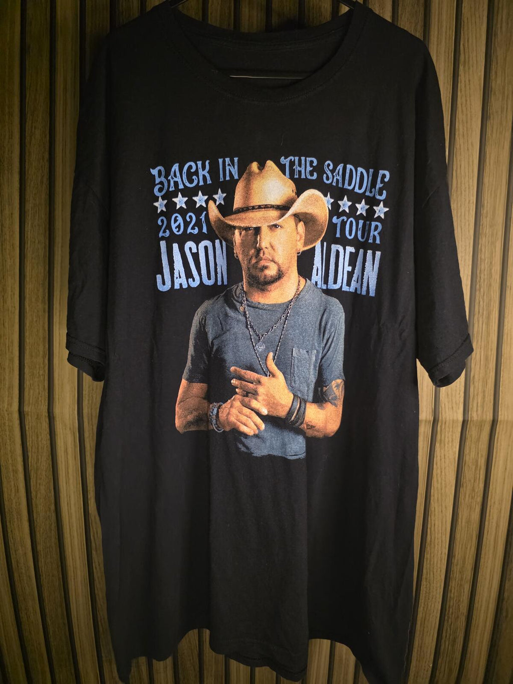 Jason Aldean Back in the Saddle 2021 Tour Graphic T-Shirt Black XXL