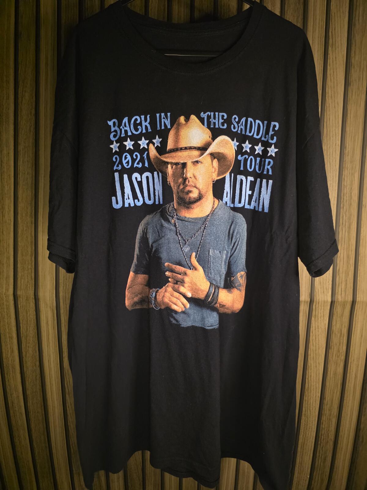 Jason Aldean Back in the Saddle 2021 Tour Graphic T-Shirt Black XXL